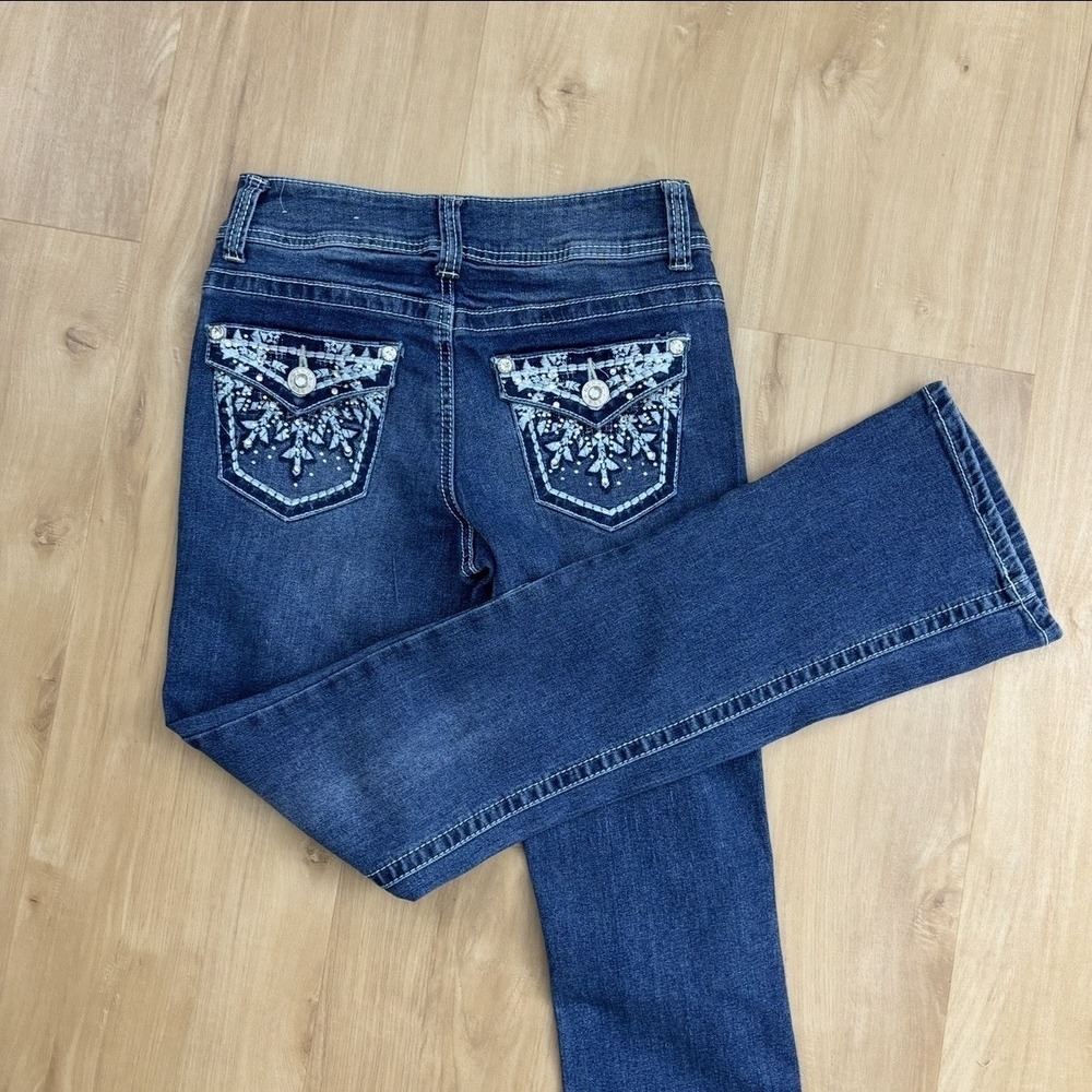 Gemma Rae Bootcut Embellished Dark‎ Wash Jeans 5/27